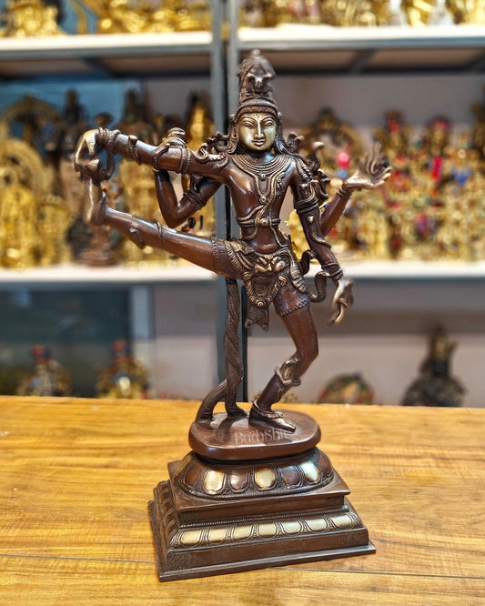 Exquisite 18-Inch Brass Dancing Shiva Nataraja Idol