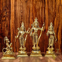 Exquisite 18-Inch Brass Ramdarbar Statues