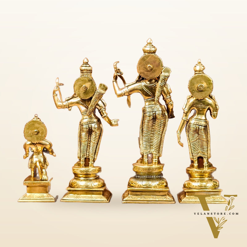 Exquisite 18-Inch Brass Ramdarbar Statues