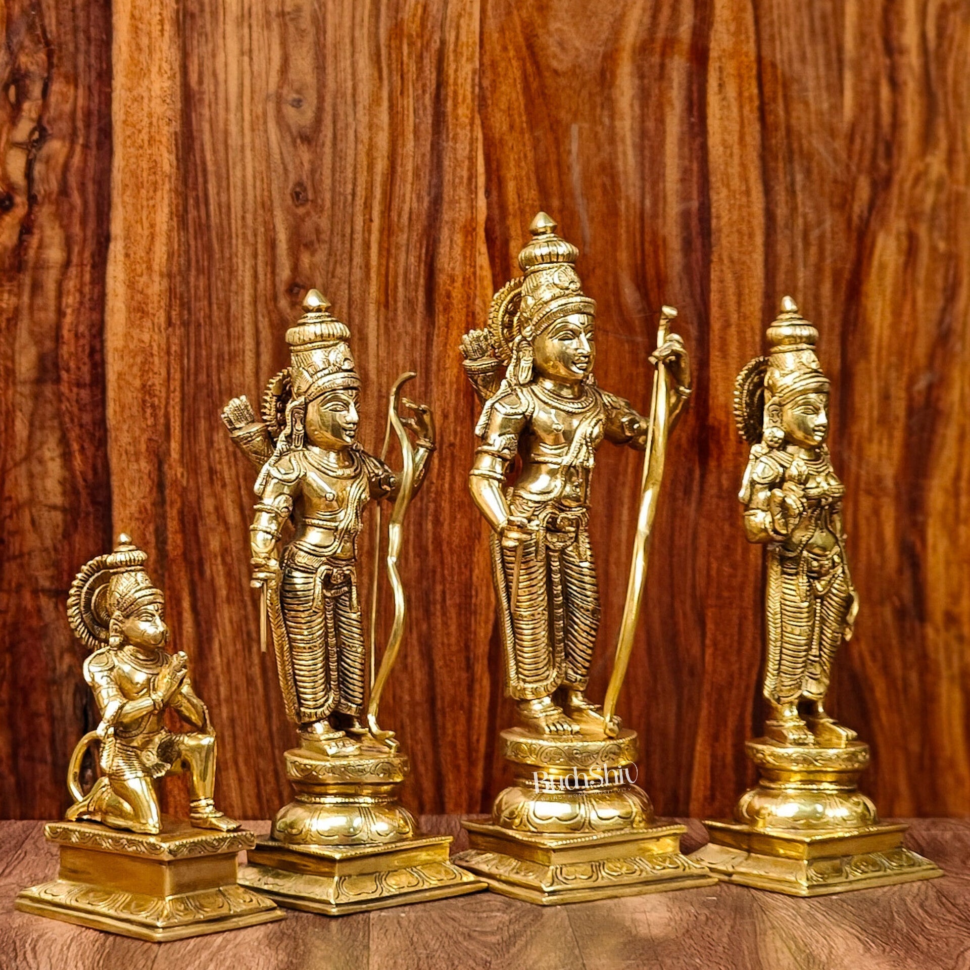 Exquisite 18-Inch Brass Ramdarbar Statues