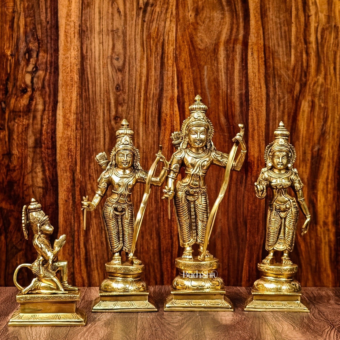 Exquisite 18-Inch Brass Ramdarbar Statues