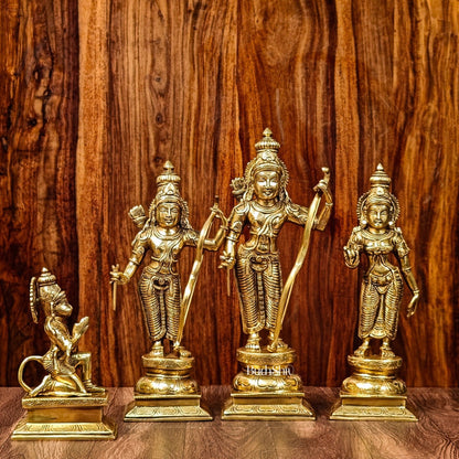 Exquisite 18-Inch Brass Ramdarbar Statues