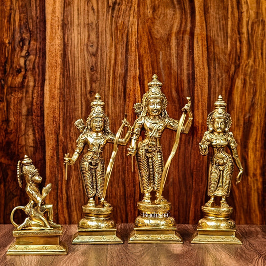 Exquisite 18-Inch Brass Ramdarbar Statues