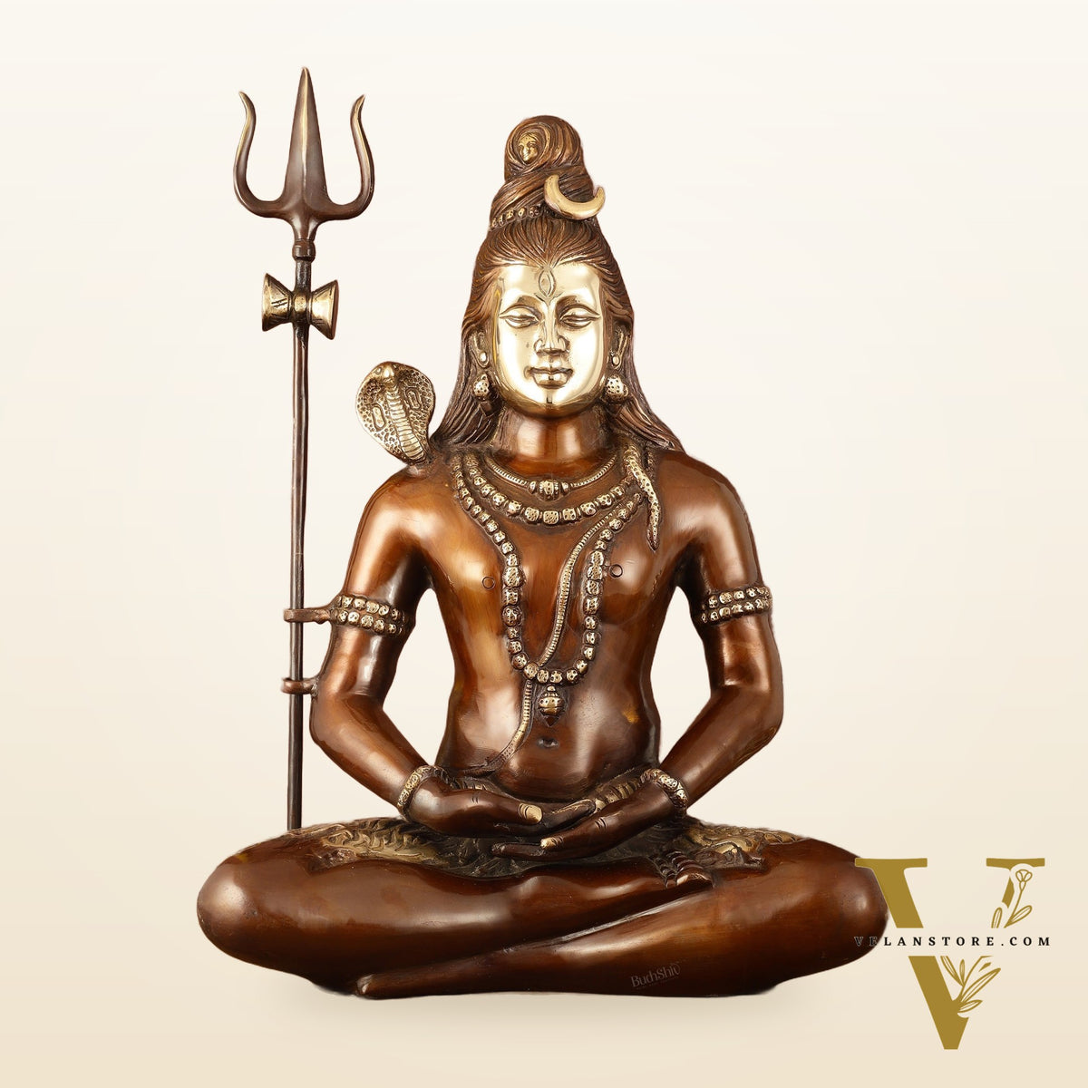 Exquisite 20 Inch Brass Lord Shiva Idol - Meditative Posture