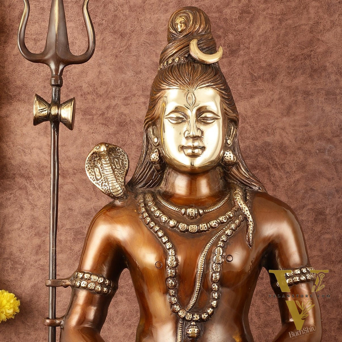 Exquisite 20 Inch Brass Lord Shiva Idol - Meditative Posture