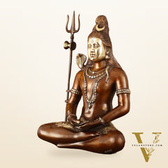 Exquisite 20 Inch Brass Lord Shiva Idol - Meditative Posture