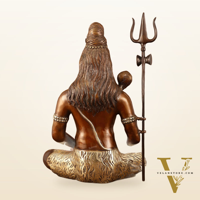 Exquisite 20 Inch Brass Lord Shiva Idol - Meditative Posture