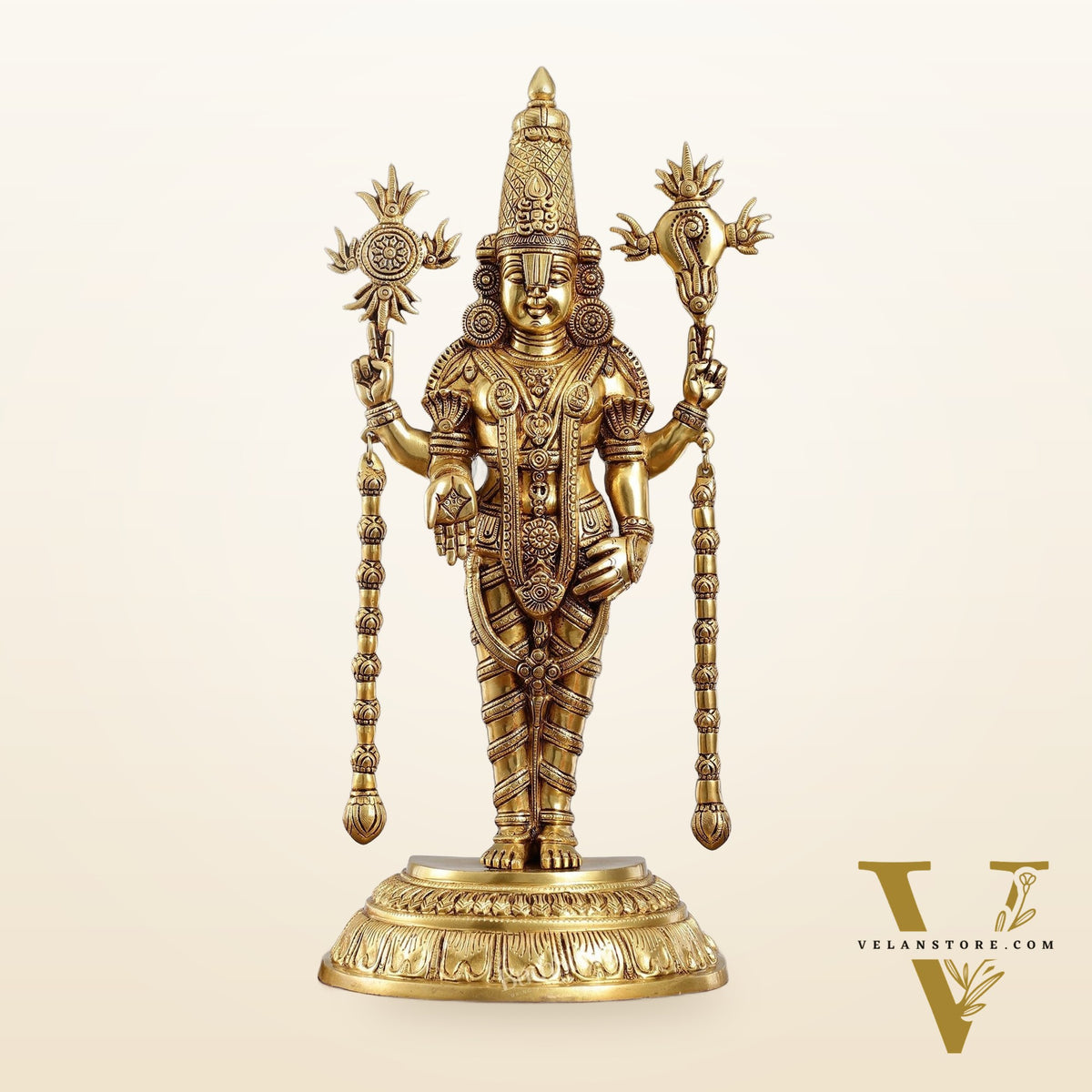 Exquisite 24-Inch Lord Tirupati Balaji Brass Statue