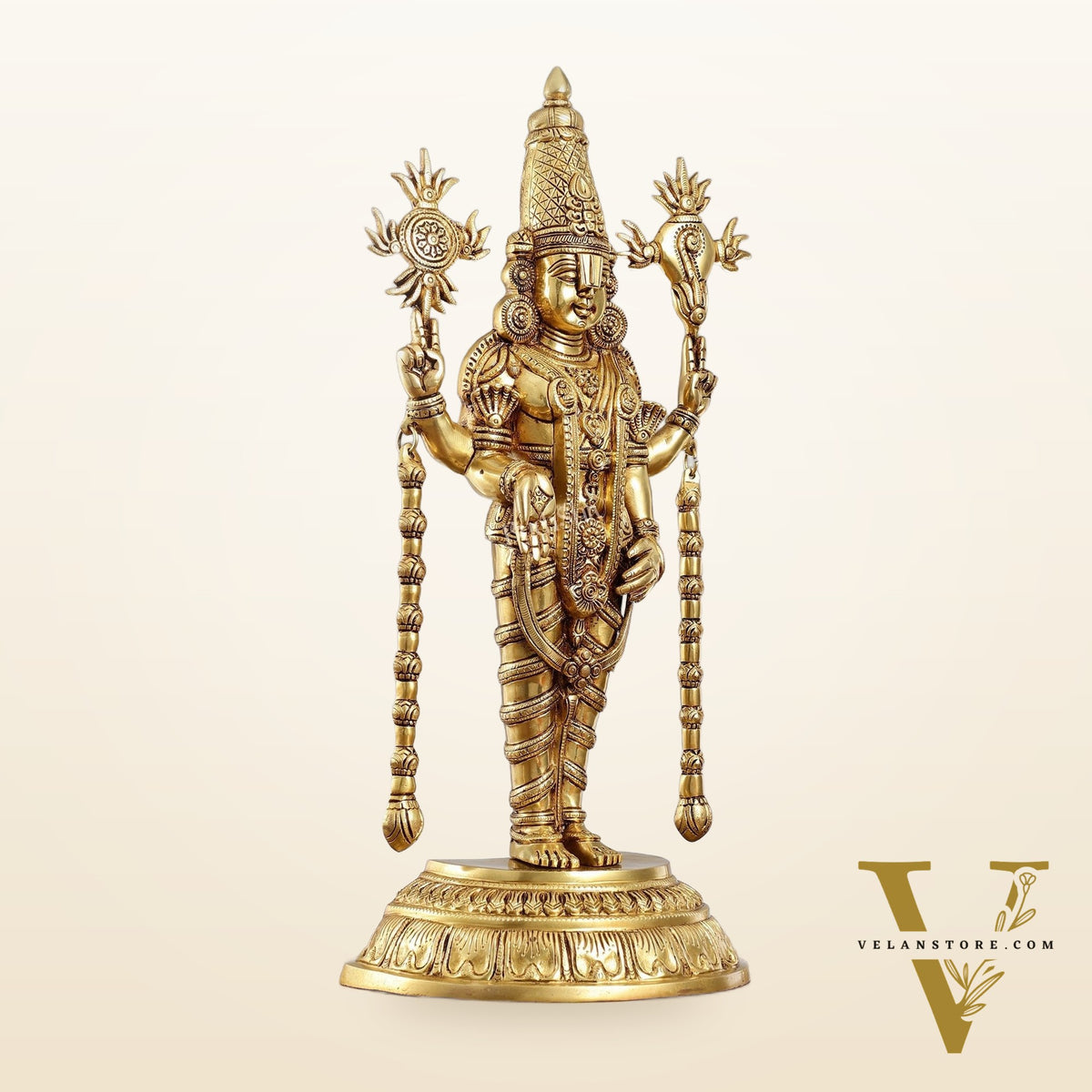 Exquisite 24-Inch Lord Tirupati Balaji Brass Statue