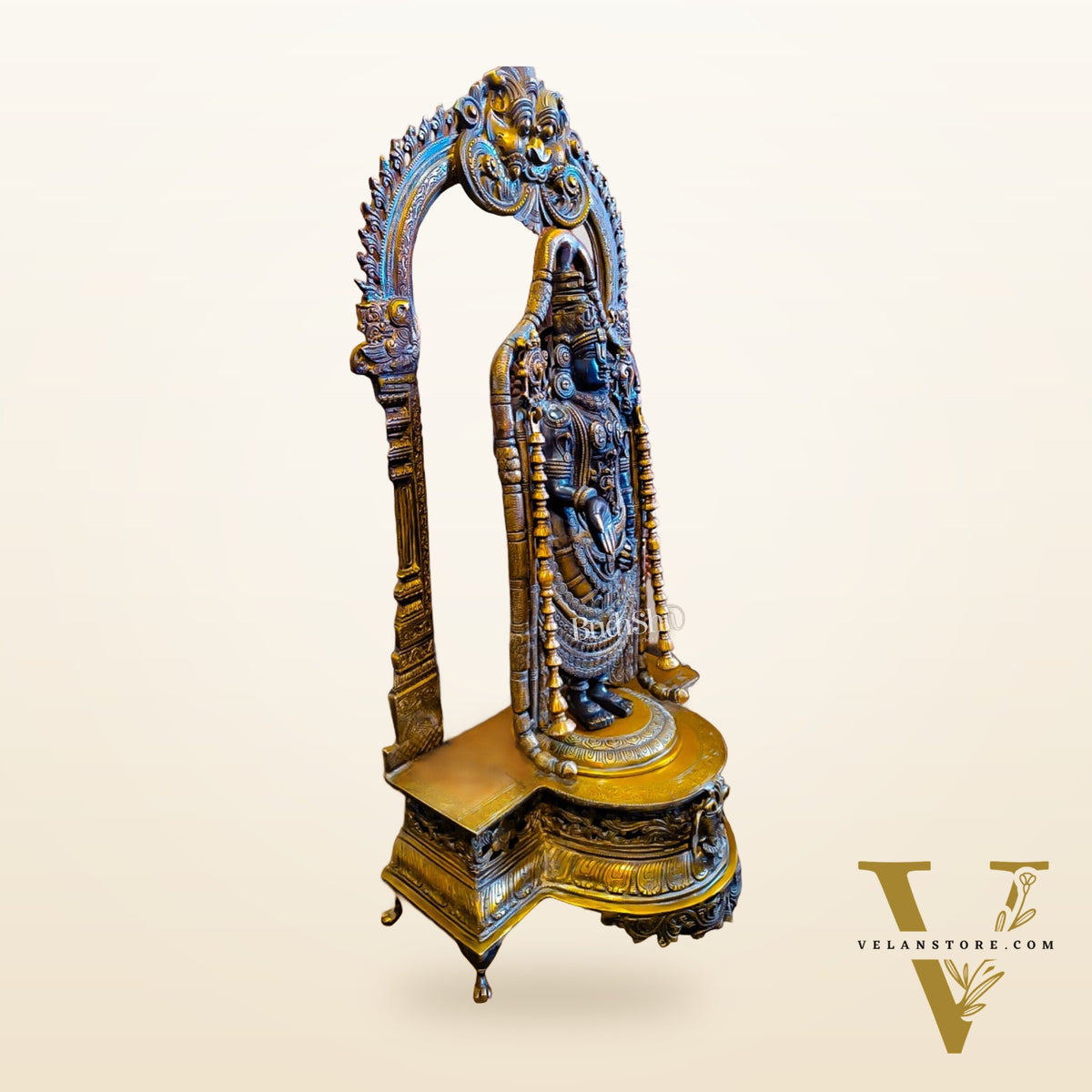 Exquisite 3ft Brass Tirupati Balaji Arch Statue | Superfine Craftsmanship