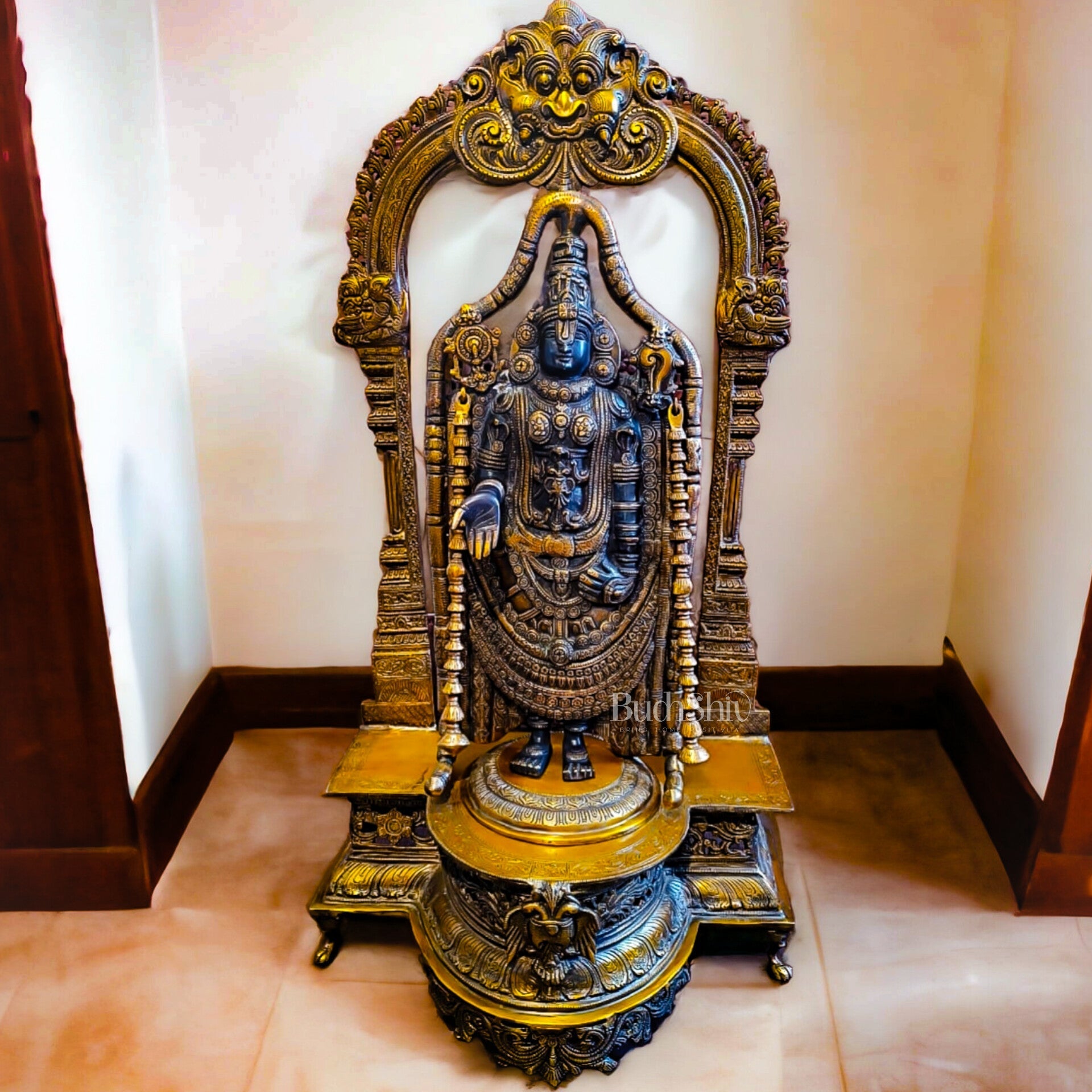 Exquisite 3ft Brass Tirupati Balaji Arch Statue | Superfine Craftsmanship