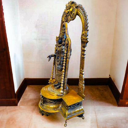 Exquisite 3ft Brass Tirupati Balaji Arch Statue | Superfine Craftsmanship