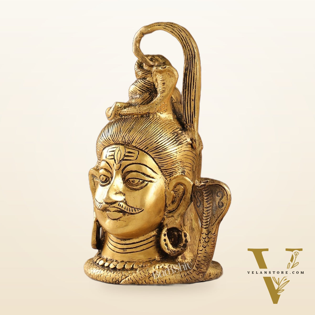 Exquisite 7-Inch Brass Lord Shiva mahakaal mukhalingam Bust Face Statue