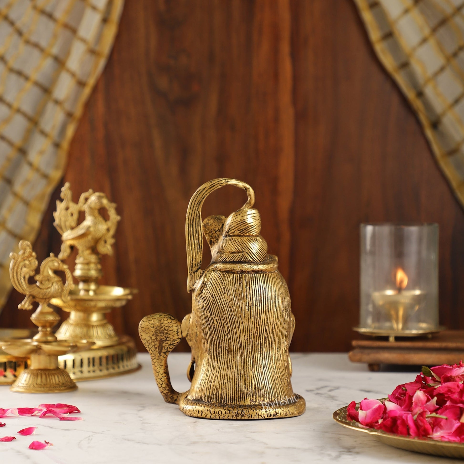 Exquisite 7-Inch Brass Lord Shiva mahakaal mukhalingam Bust Face Statue