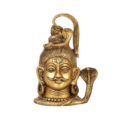 Exquisite 7-Inch Brass Lord Shiva mahakaal mukhalingam Bust Face Statue