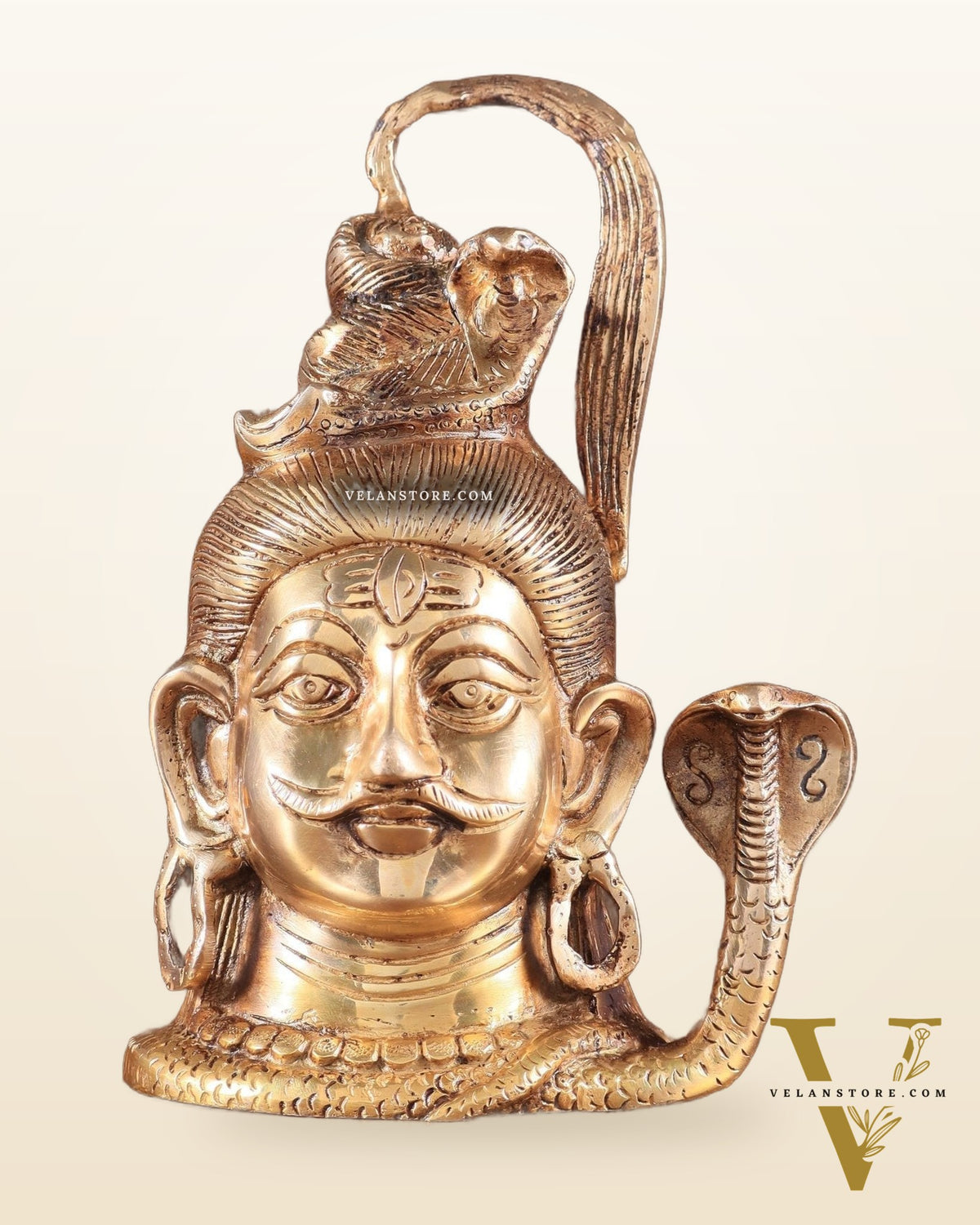 Exquisite 7-Inch Brass Lord Shiva mahakaal mukhalingam Face idol