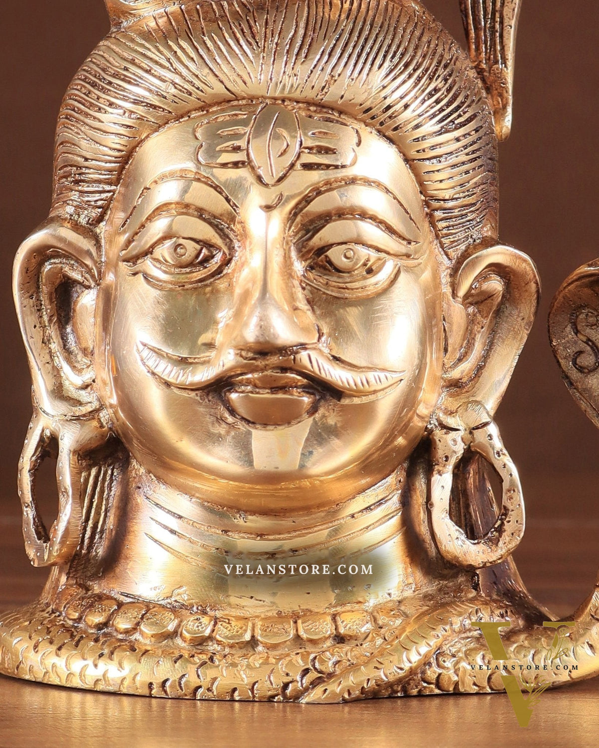 Exquisite 7-Inch Brass Lord Shiva mahakaal mukhalingam Face idol