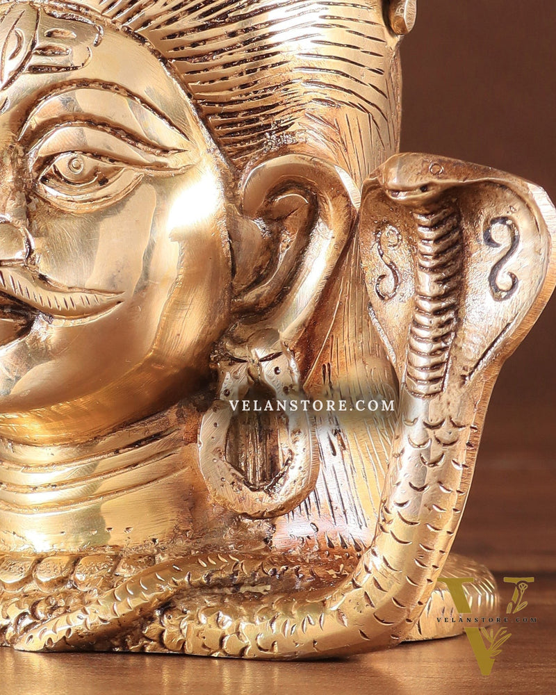 Exquisite 7-Inch Brass Lord Shiva mahakaal mukhalingam Face idol