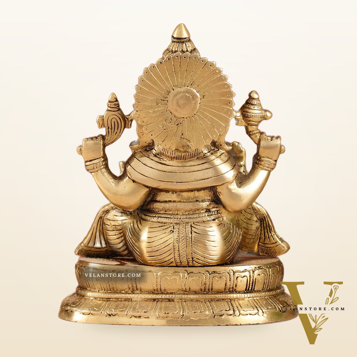 Exquisite 9-Inch Brass Lord Ganapati Idol - Handcrafted Superfine Artwork