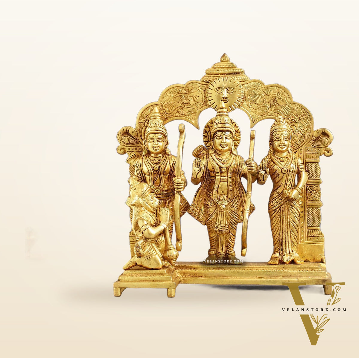 Exquisite 9.5 Inch Pure Superfine Brass Ramdarbar Idol