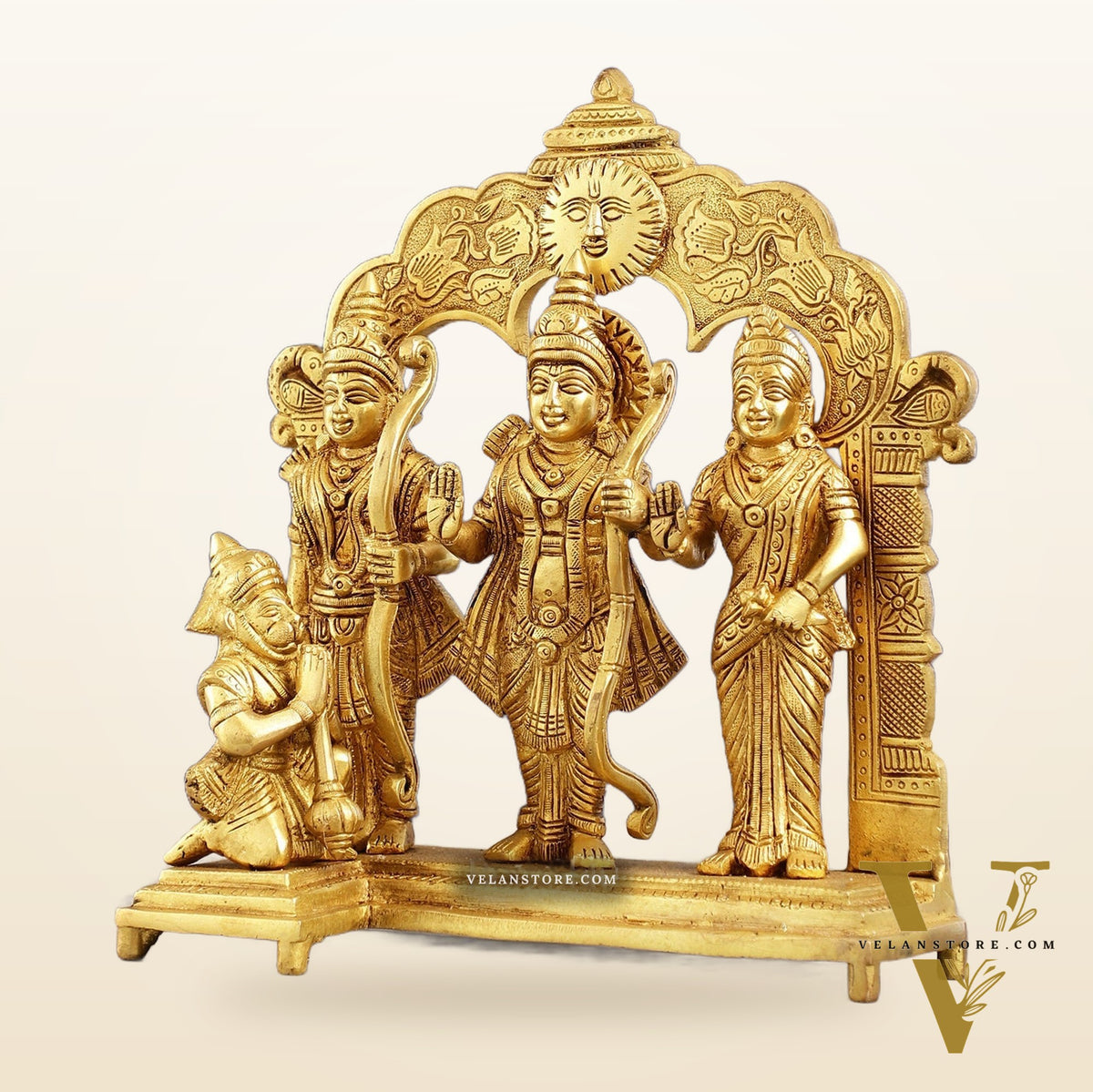 Exquisite 9.5 Inch Pure Superfine Brass Ramdarbar Idol