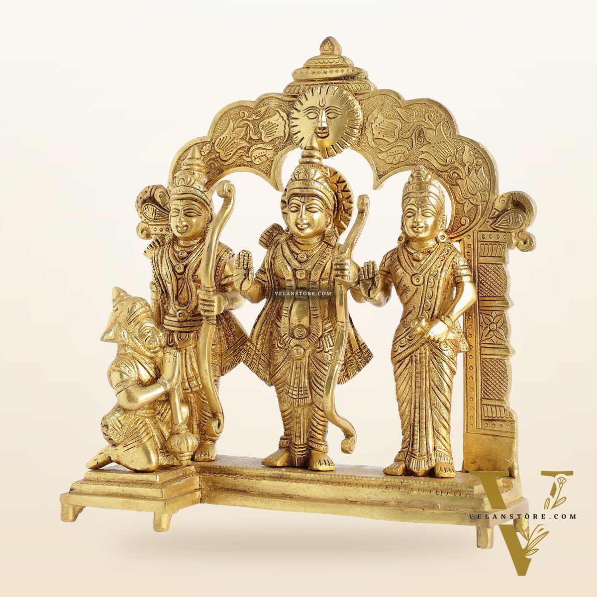 Exquisite 9.5 Inch Pure Superfine Brass Ramdarbar Idol