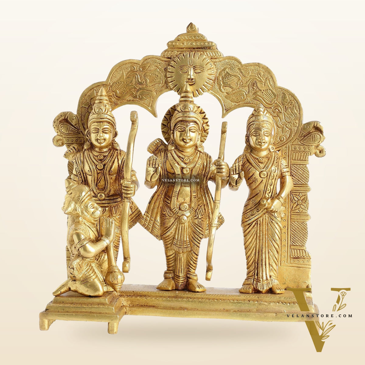Exquisite 9.5 Inch Pure Superfine Brass Ramdarbar Idol