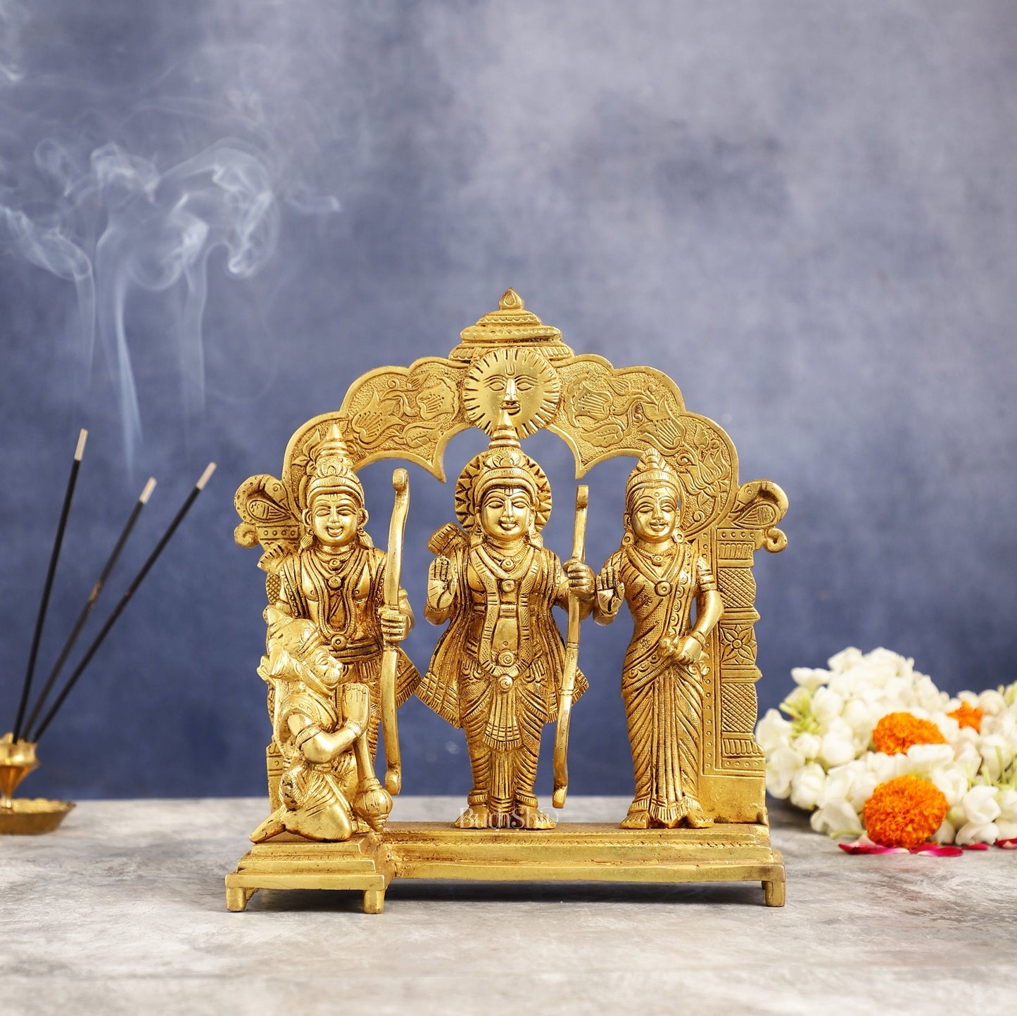 Exquisite 9.5 Inch Pure Superfine Brass Ramdarbar Idol