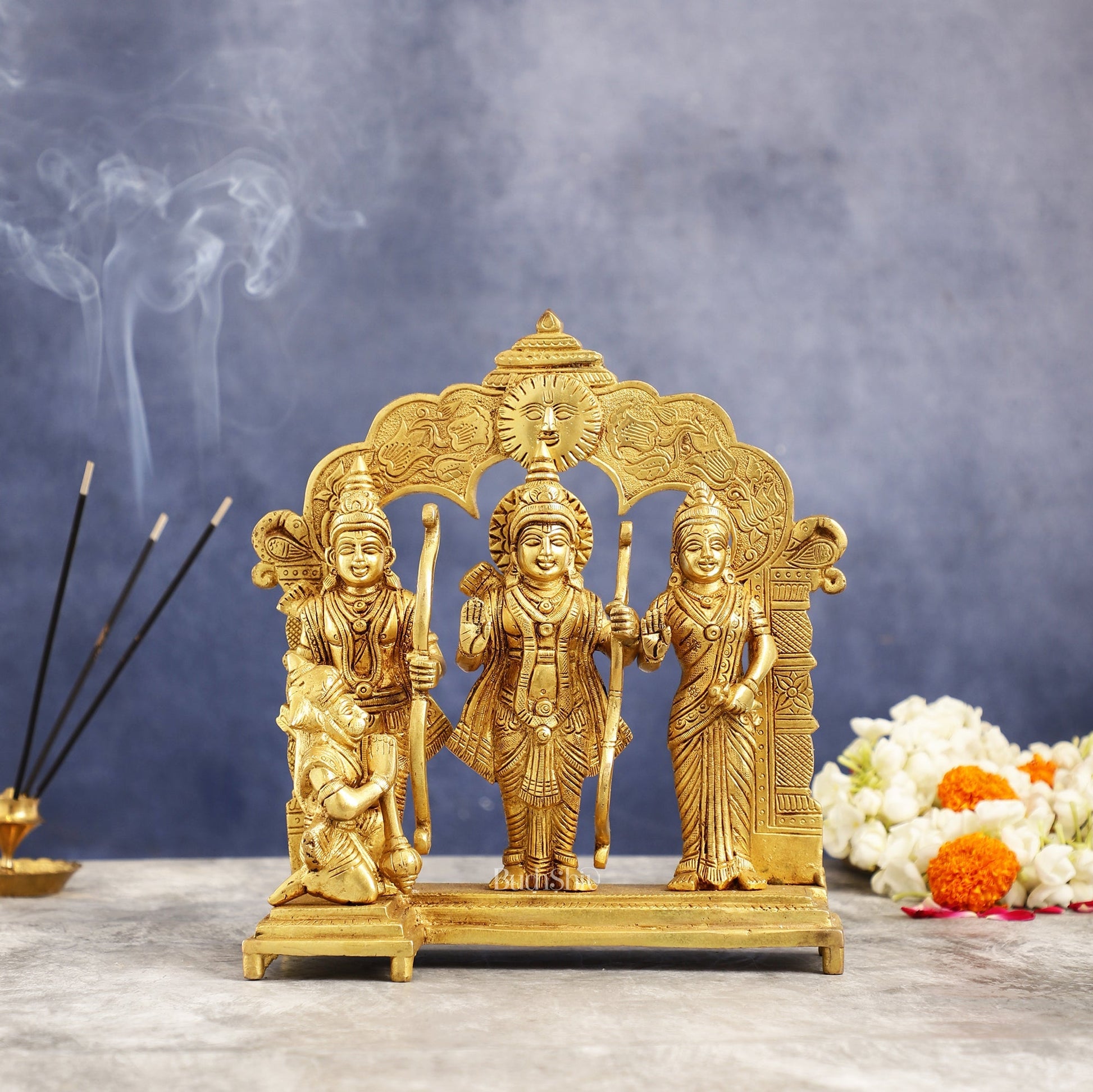 Exquisite 9.5 Inch Pure Superfine Brass Ramdarbar Idol