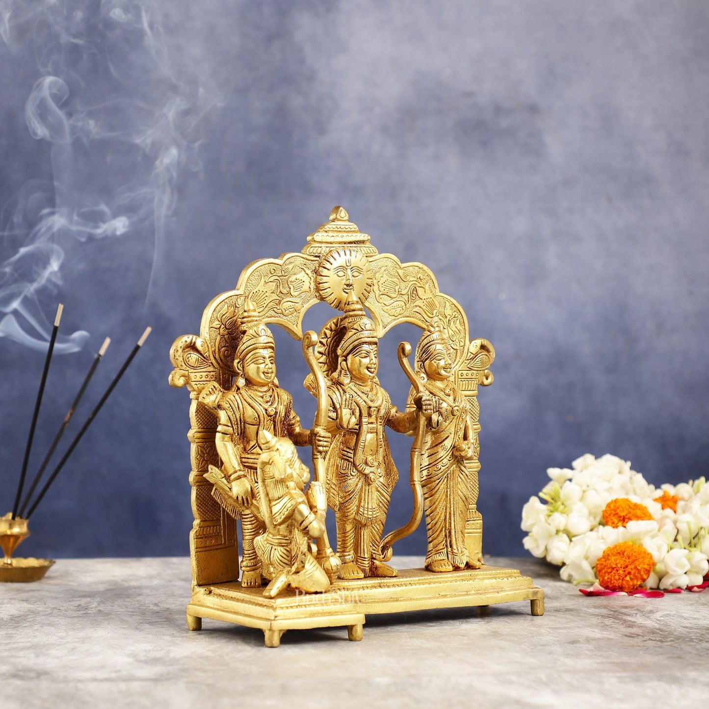 Exquisite 9.5 Inch Pure Superfine Brass Ramdarbar Idol