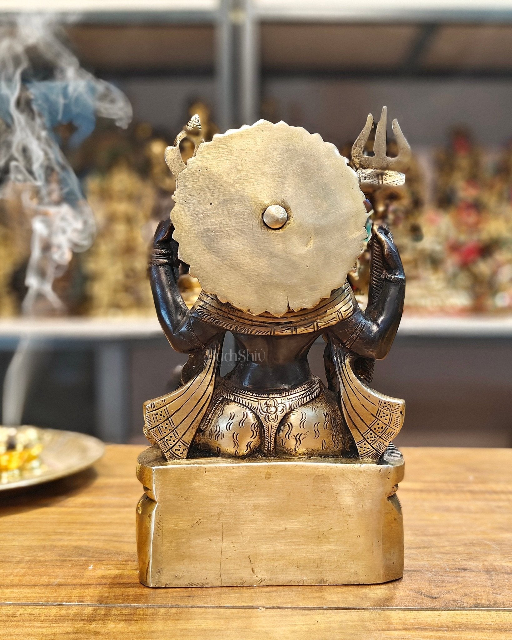 Brass Ardhanarishwara Statue - Lord Shiva and Goddess Parvati Sculpture - 9.5 inch