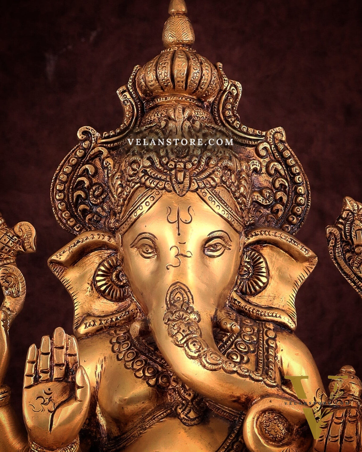 Exquisite Brass Ganesha Idol – Handcrafted 16-Inch Statue