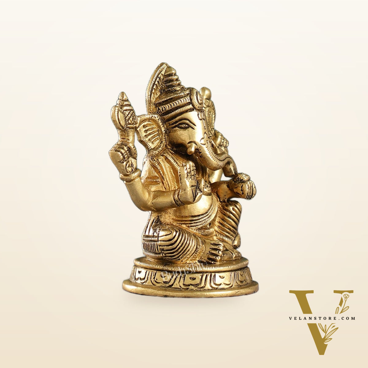 Exquisite Brass Ganesha Idol | Height 4 inch