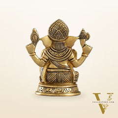 Exquisite Brass Ganesha Idol | Height 4 inch