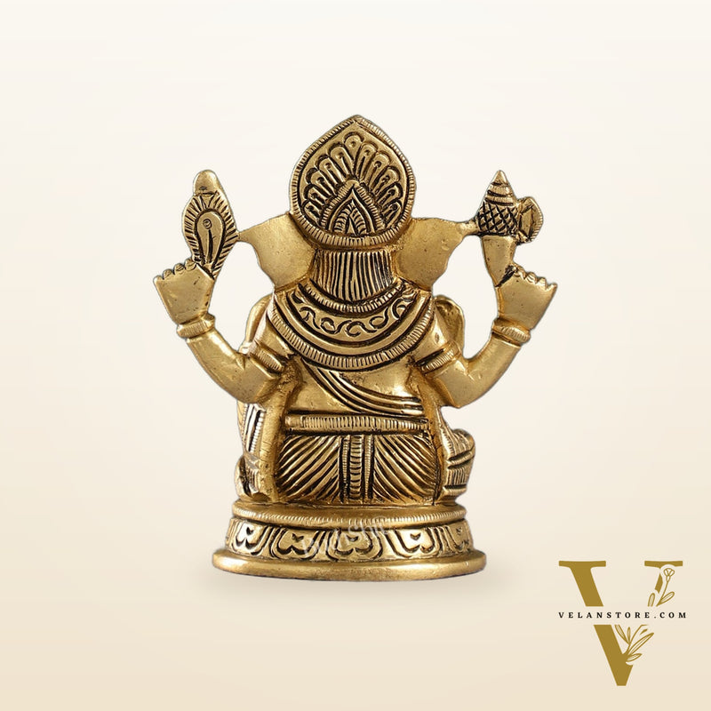 Exquisite Brass Ganesha Idol | Height 4 inch
