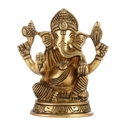 Exquisite Brass Ganesha Idol | Height 4 inch