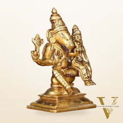 Exquisite Brass Hayagriva Lakshmi Statue - 6" Divine Craftsmanship