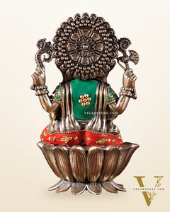 Exquisite Brass Idol of Lord Ganesha | 8 Inch meenakari