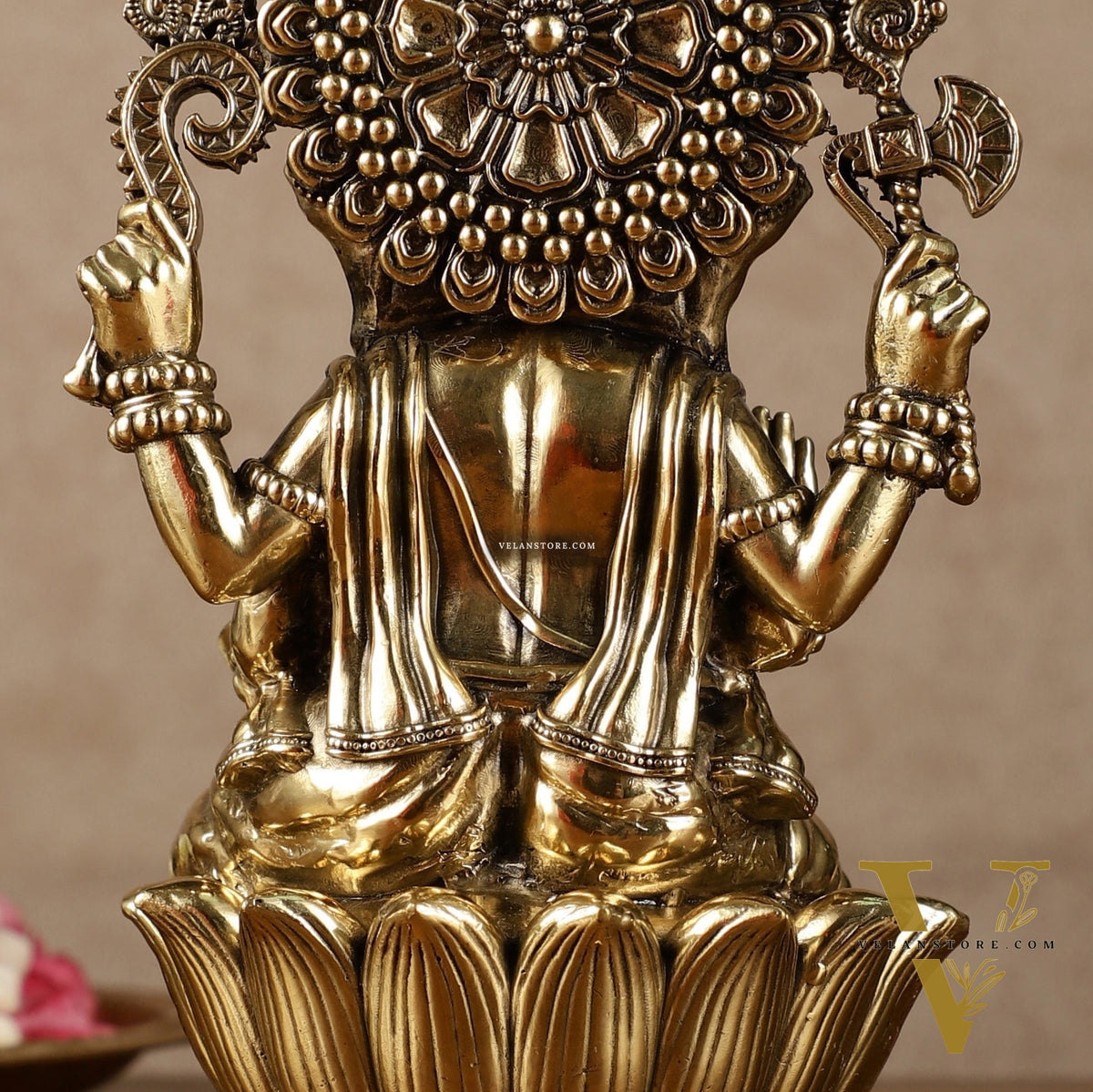 Exquisite Brass Idol of Lord Ganesha | 8 Inch