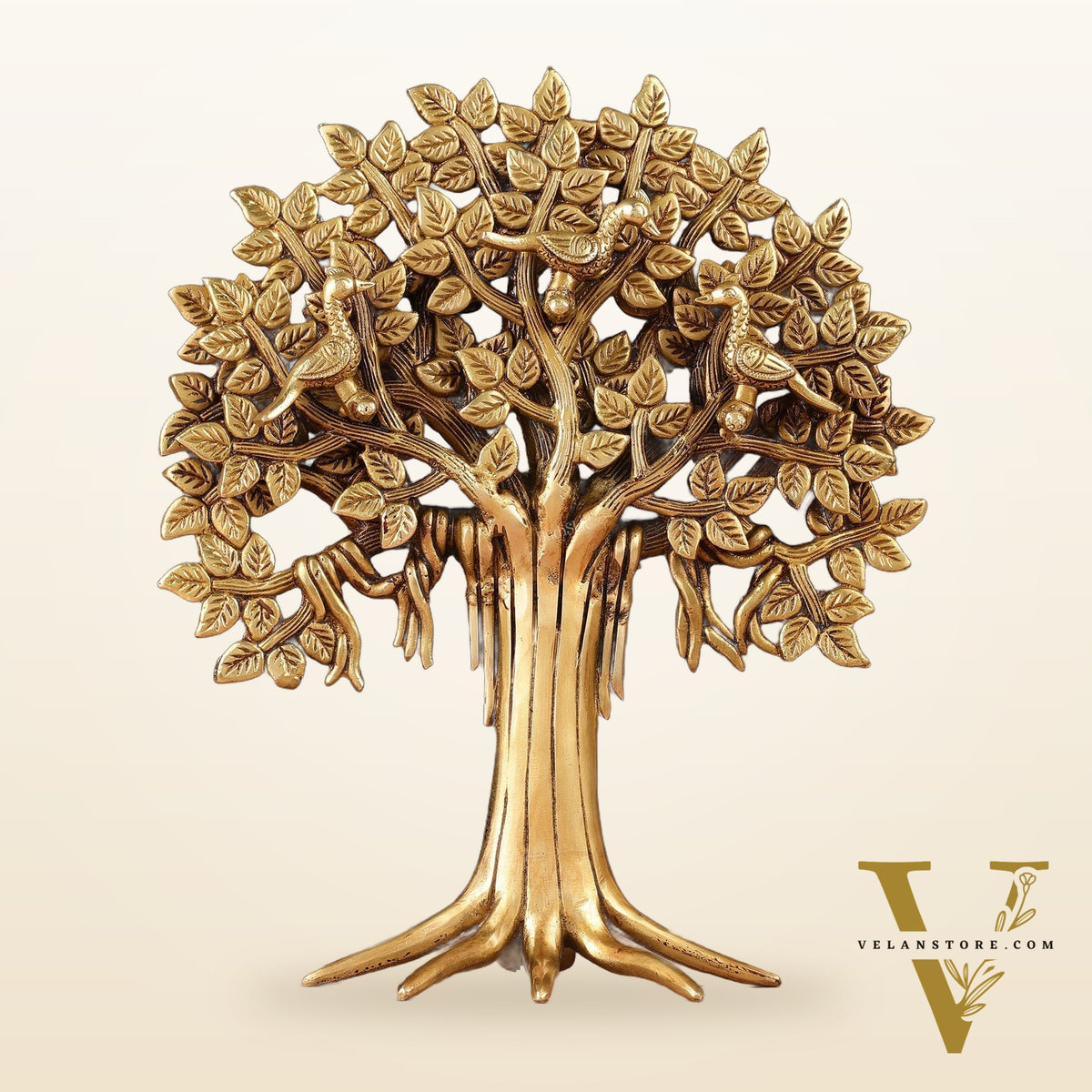 Exquisite Brass Kalpavriksha Tree of Life Showpiece - Table Standing | Height 12"