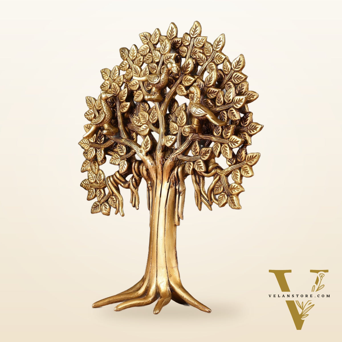 Exquisite Brass Kalpavriksha Tree of Life Showpiece - Table Standing | Height 12"