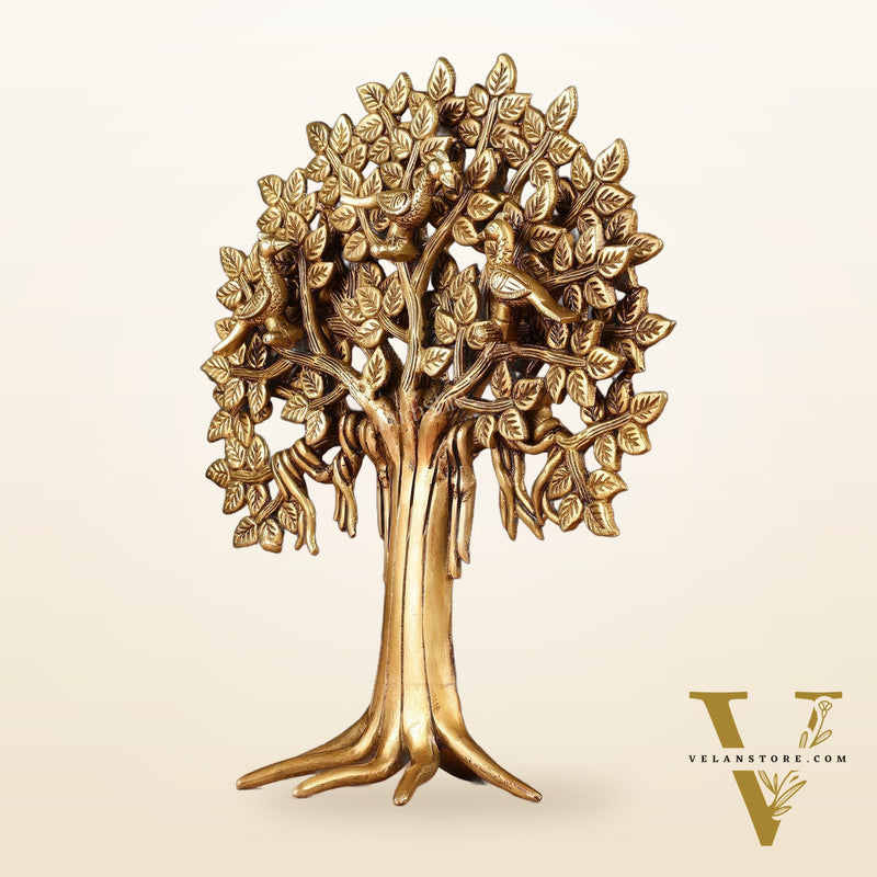 Exquisite Brass Kalpavriksha Tree of Life Showpiece - Table Standing | Height 12"
