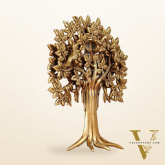 Exquisite Brass Kalpavriksha Tree of Life Showpiece - Table Standing | Height 12"