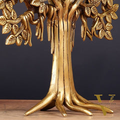 Exquisite Brass Kalpavriksha Tree of Life Showpiece - Table Standing | Height 12"