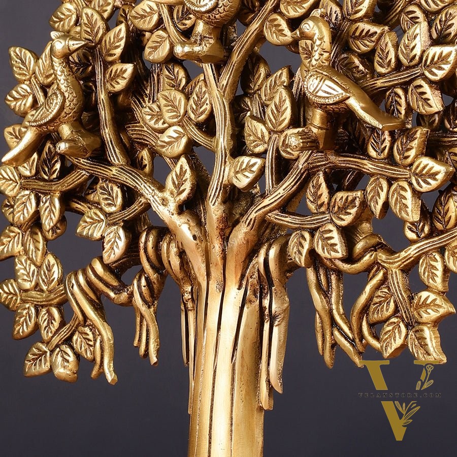 Exquisite Brass Kalpavriksha Tree of Life Showpiece - Table Standing | Height 12"