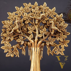 Exquisite Brass Kalpavriksha Tree of Life Showpiece - Table Standing | Height 12"