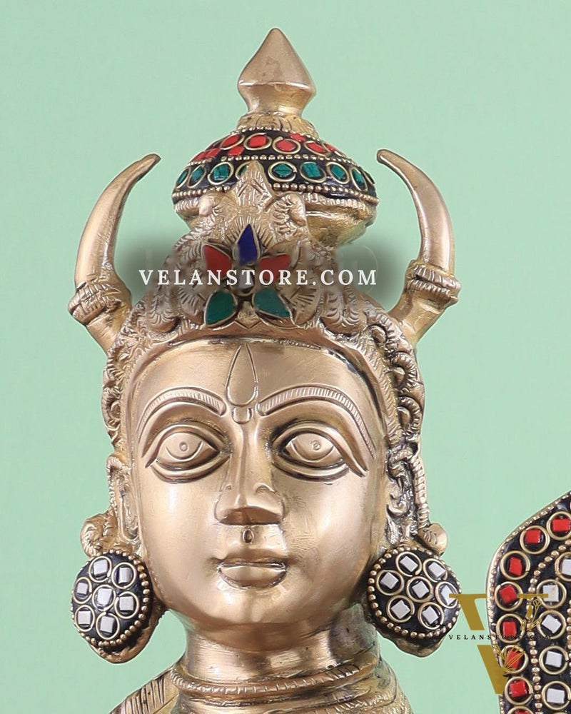 Exquisite Brass Kamdhenu Cow with calf Statue | 16.5" glossy