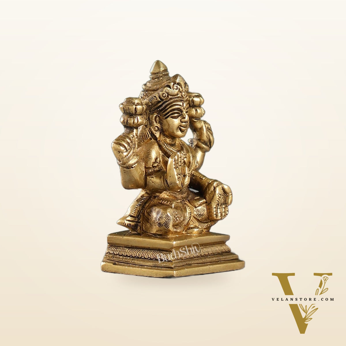 Exquisite Brass Lakshmi Idol | Height 3.5 inch