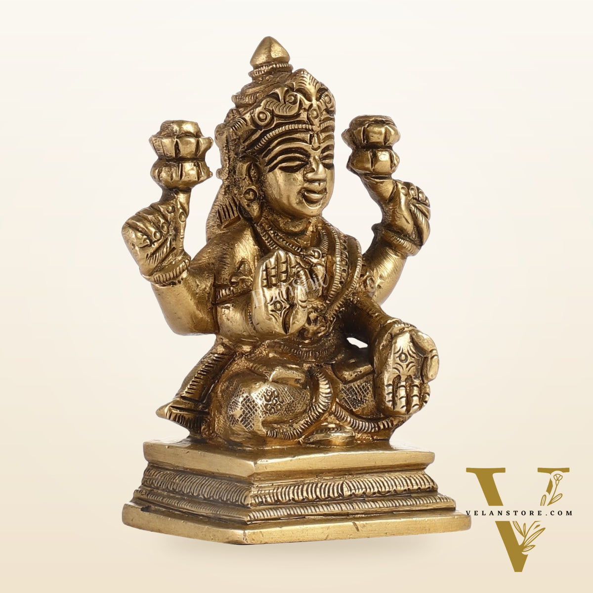 Exquisite Brass Lakshmi Idol | Height 3.5 inch