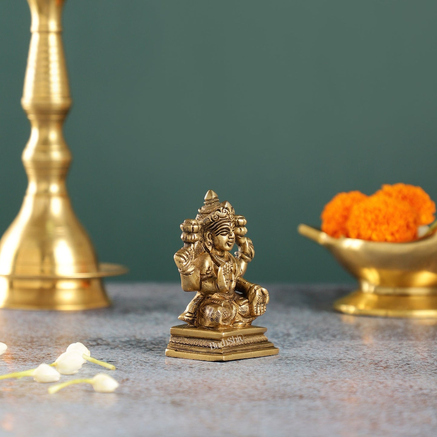 Exquisite Brass Lakshmi Idol | Height 3.5 inch